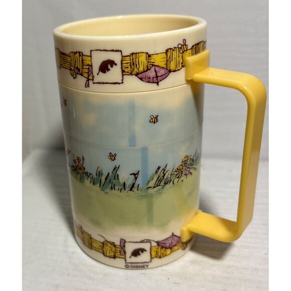 Winnie the Pooh Plush & Mug Set Walt Disney, Elandia Swivel Puzzle Cup 1960's - Picture 12 of 16